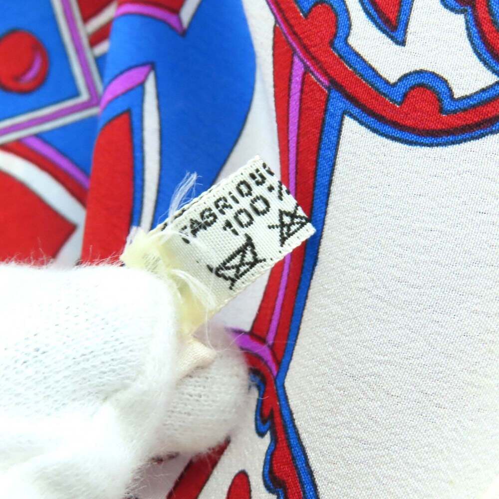 HERMES Red Silk Scarf - Picture 5 of 7